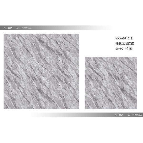 HXwx521019 新款大板文件 任意无限连纹 90x90 4个面.jpg 水泥灰 大理石